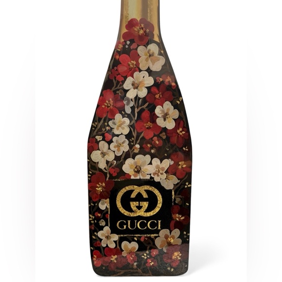 Gucci Decorative Wood Champagne Bottle Luxury Home Decor - Picture 3 of 4